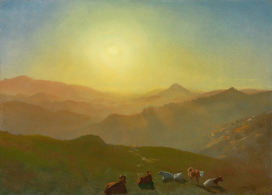 Auringonlasku, Clay Street Hill, San Francisco - Albert Bierstadt