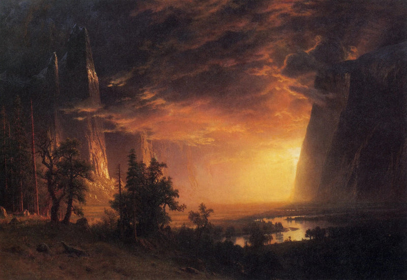 Auringonlasku Yosemite-laaksossa - Albert Bierstadt