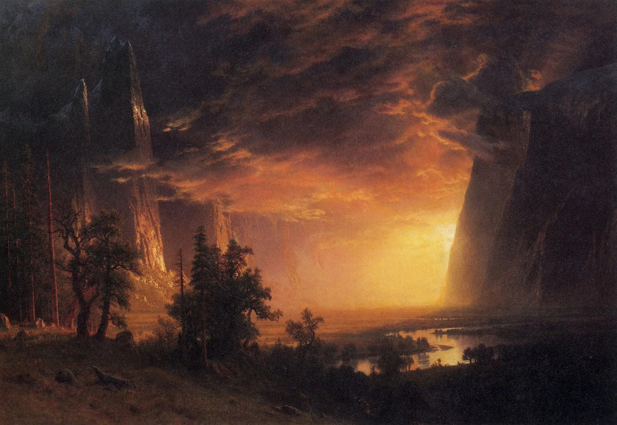Auringonlasku Yosemite-laaksossa - Albert Bierstadt