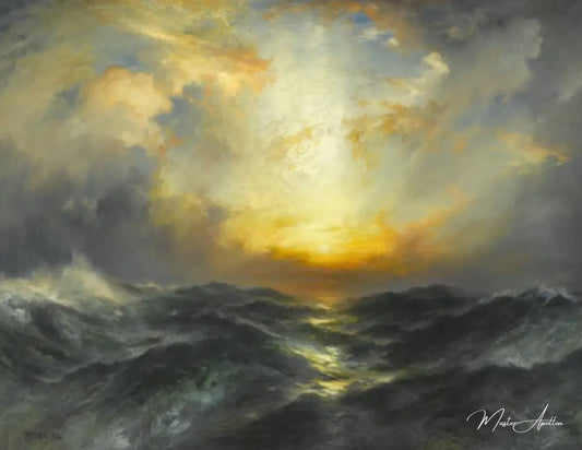 Coucher de soleil en mer - Thomas Moran - Reproductions de tableaux et peintures haut de gamme