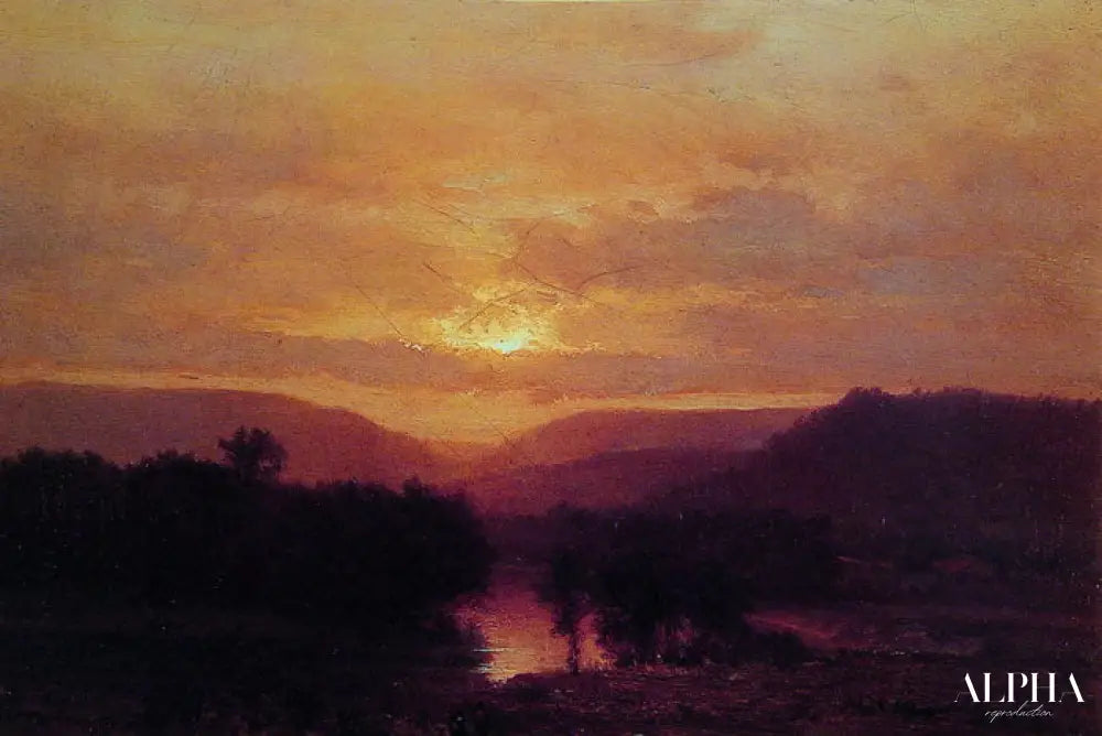 Sunset - George Inness - Reproductions de tableaux et peintures haut de gamme