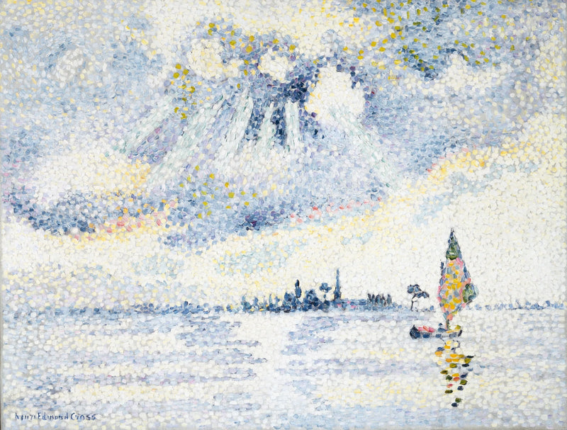Auringonlasku Venetsian laguunissa - Henri-Edmond Cross