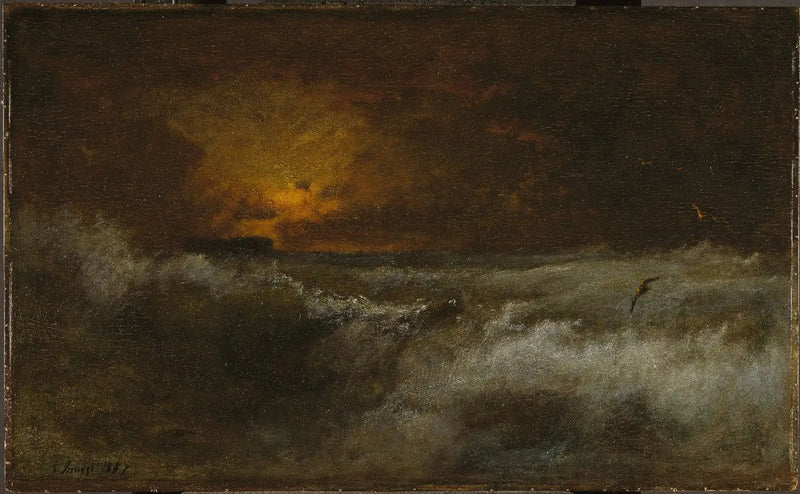 Auringonlasku merellä - George Inness