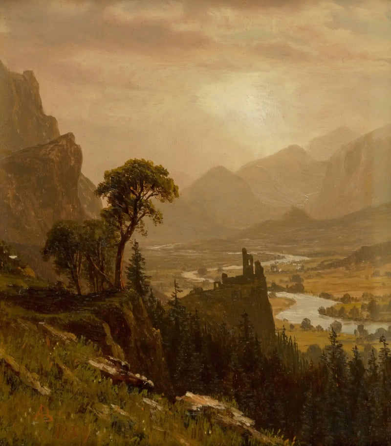 Auringonlasku vuoren yli - Albert Bierstadt