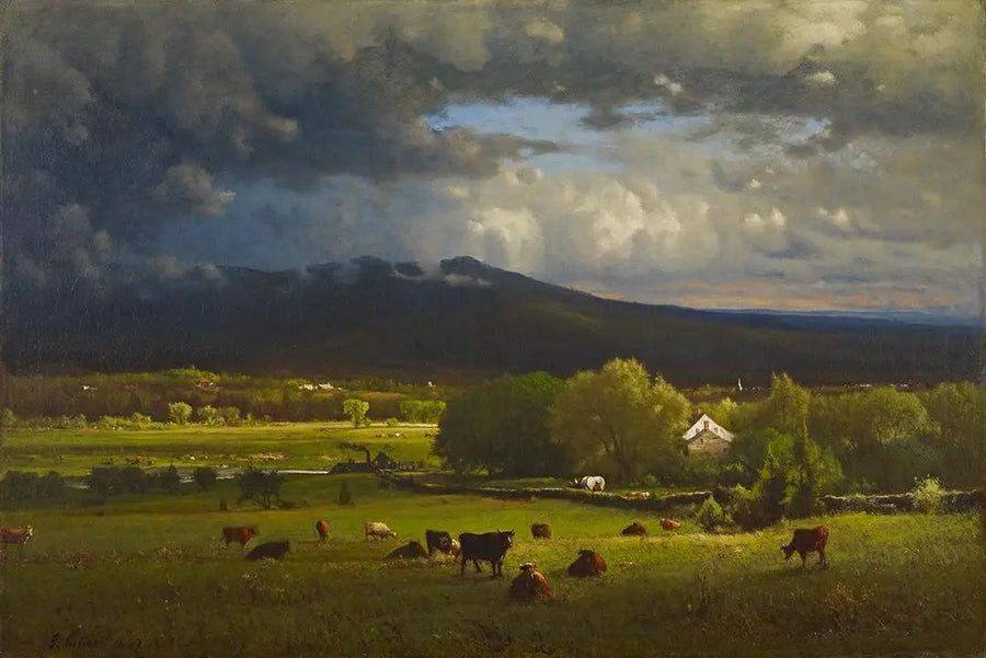 Auringonlasku joella - George Inness