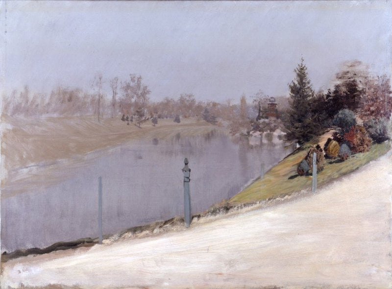Auringonlasku Seine-joen yli - Giuseppe De Nittis