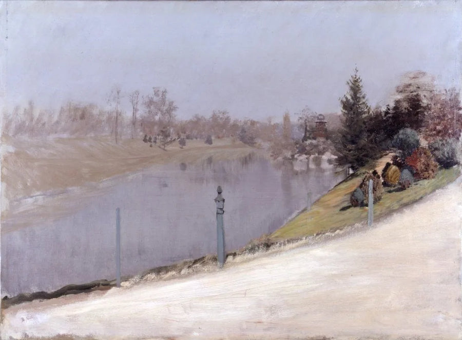 Auringonlasku Seine-joen yli - Giuseppe De Nittis