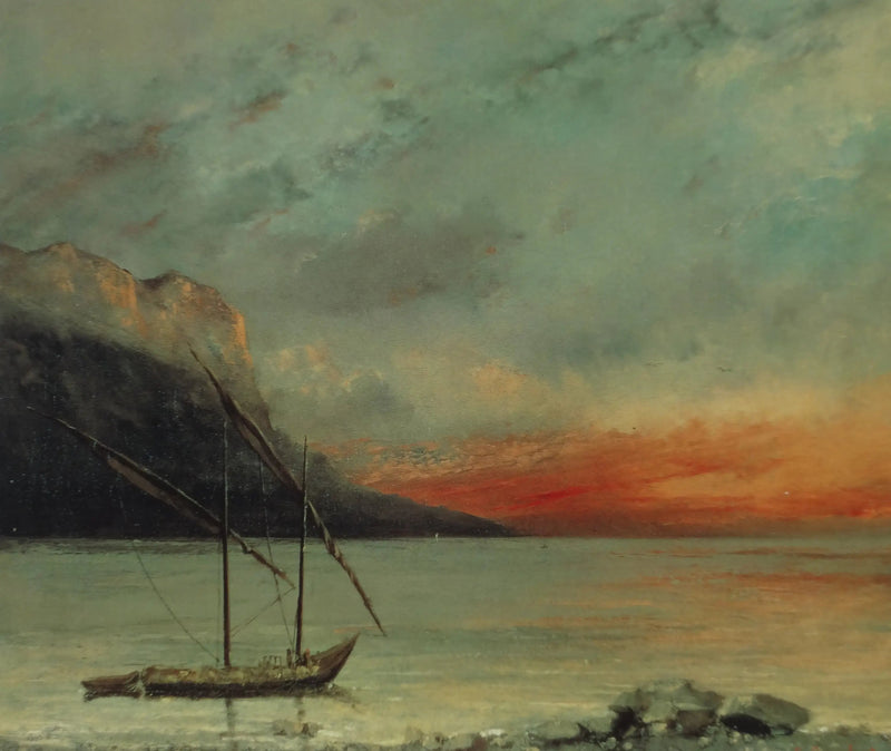 Auringonlasku Léman-järvellä - Gustave Courbet