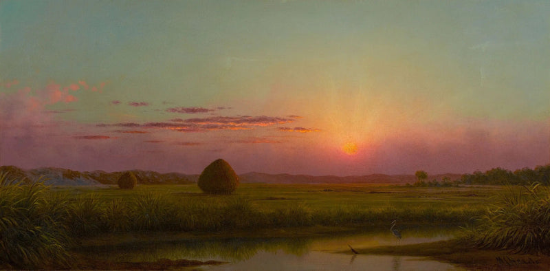 Auringonlasku suolla - Martin Johnson Heade