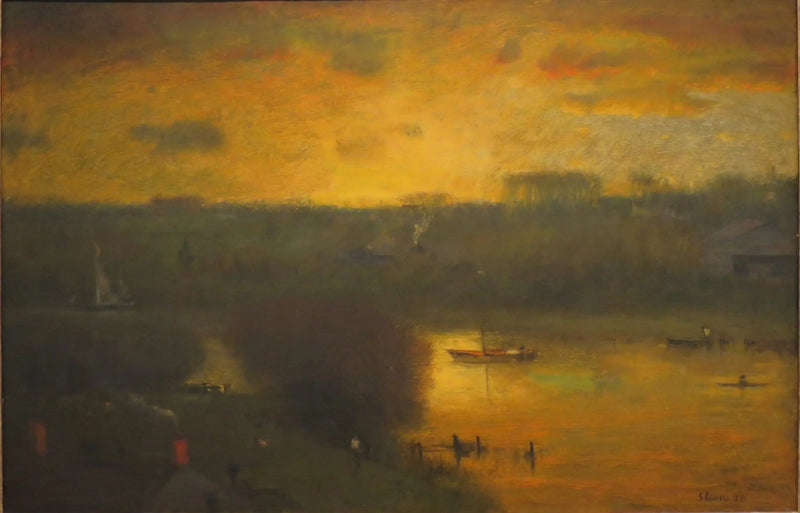 Auringonlasku Passaicin yli - George Inness