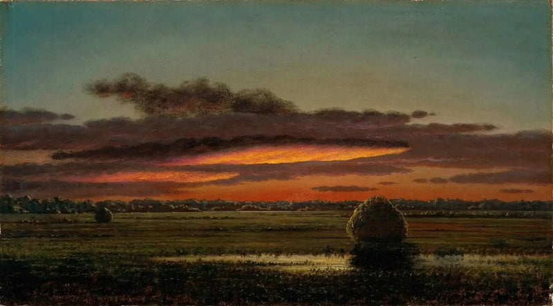 Auringonlasku suolla - Martin Johnson Heade