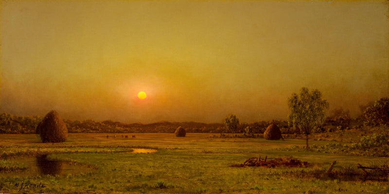 Auringonlasku suon päällä, Newburyport, Massachusetts - Martin Johnson Heade