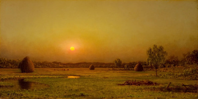 Auringonlasku suon päällä, Newburyport, Massachusetts - Martin Johnson Heade