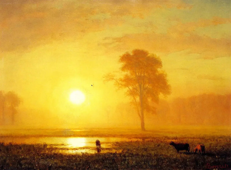 Auringonlasku tasangoilla - Albert Bierstadt