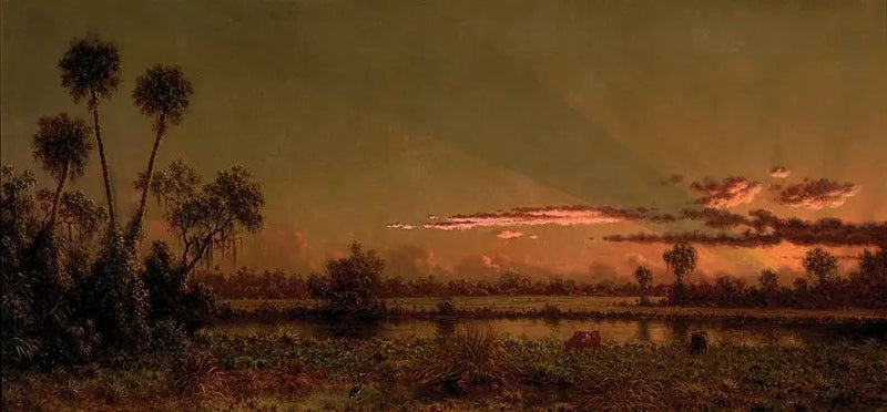 Trooppinen auringonlasku: Floridan suot - Martin Johnson Heade
