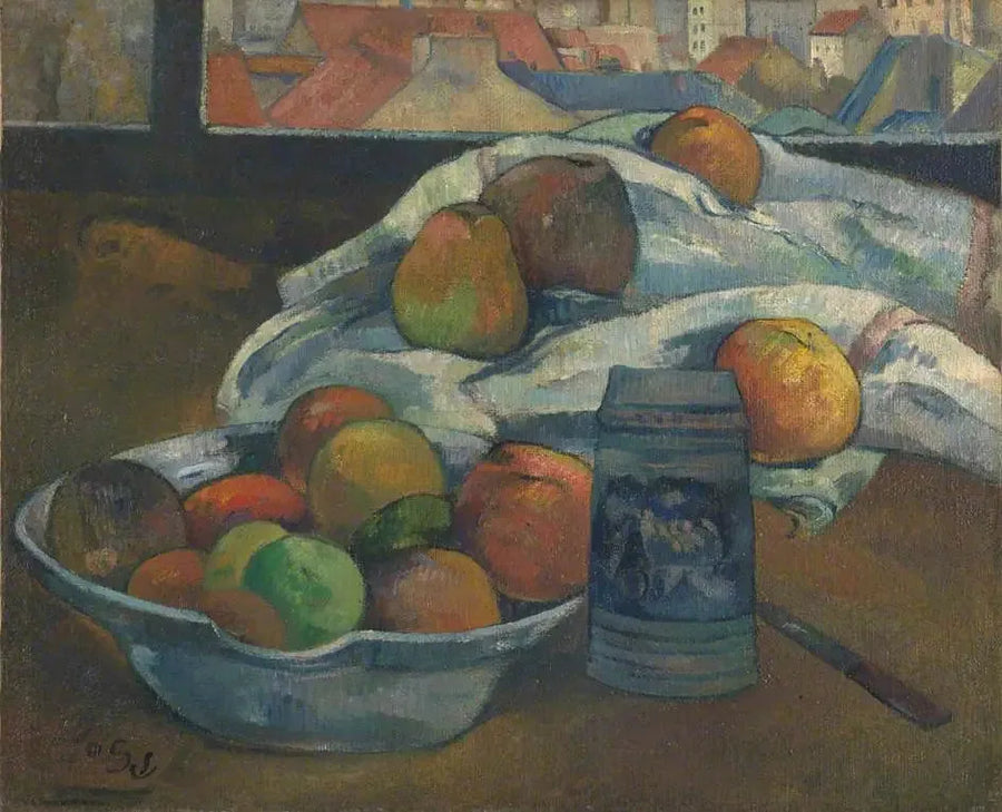 Hedelmätuoppi ja kannu ikkunan edessä - Paul Gauguin