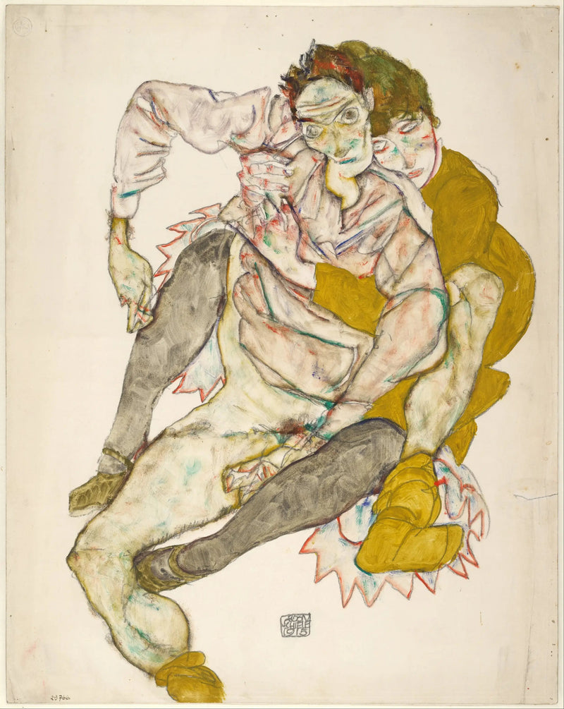 Istuva pari - Egon Schiele