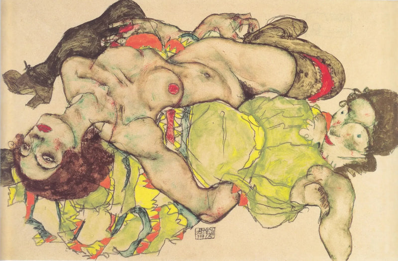 Rakastavaisten naisten pari - Egon Schiele