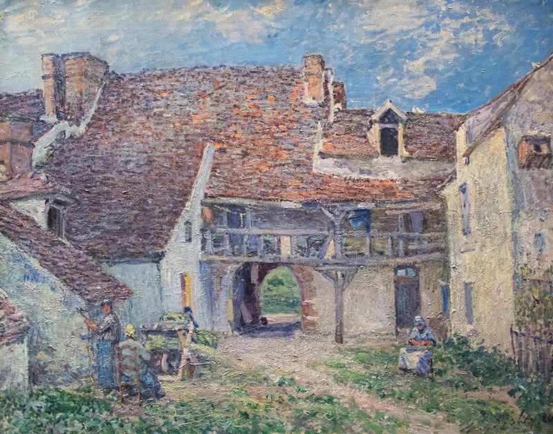 Maalaistalon piha Saint-Mammès'ssa - Alfred Sisley