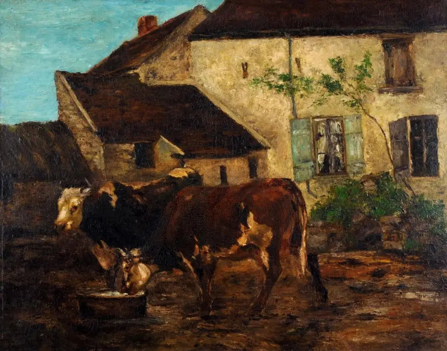 Maatilan piha lähellä Étretat - Gustave Courbet