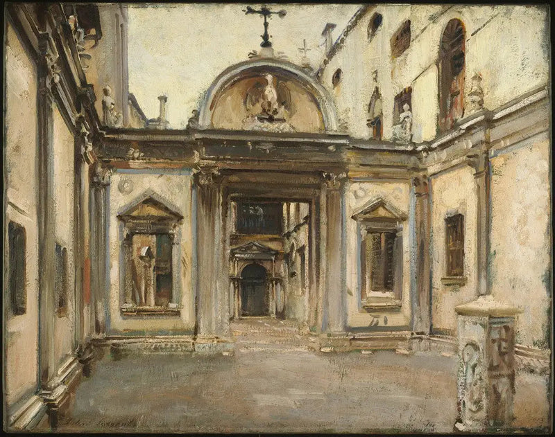 San Giovanni Evangelista -koulun sisäpiha, Venetsia, Italia. - John Singer Sargent