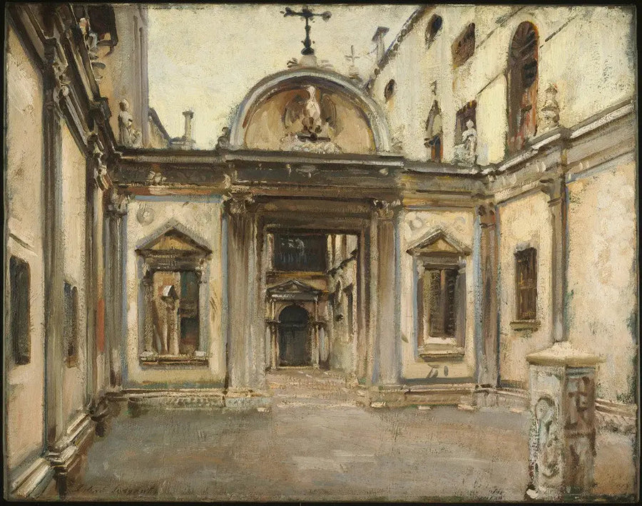 San Giovanni Evangelista -koulun sisäpiha, Venetsia, Italia. - John Singer Sargent