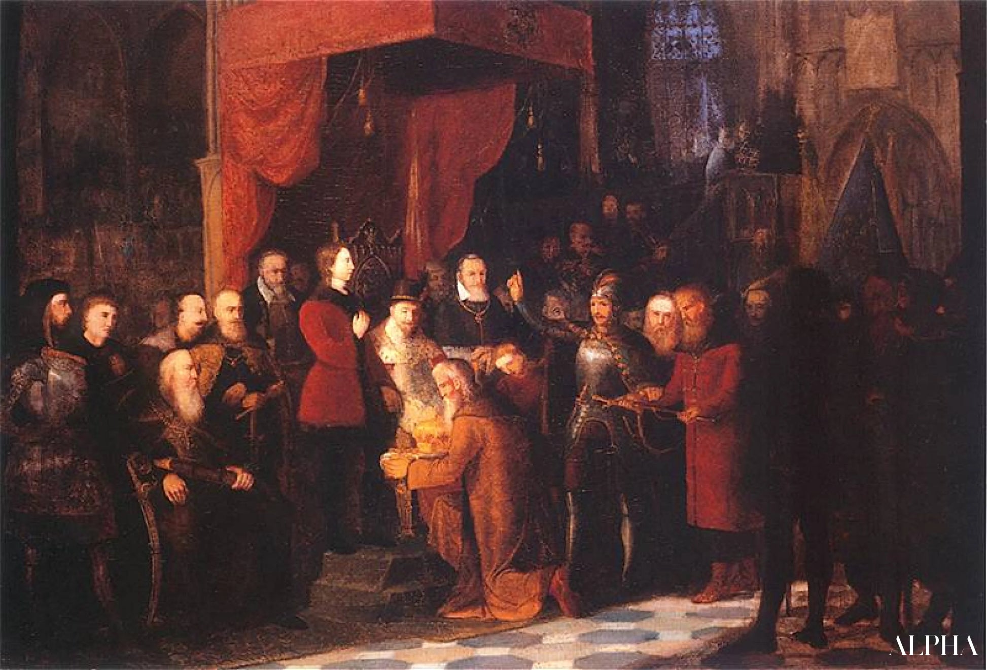 Ensimmäisen kuninkaan kruunajaiset v. 1001 - Jan Matejko - Korkealaatuiset taulujen ja maalauksien reproduktiot