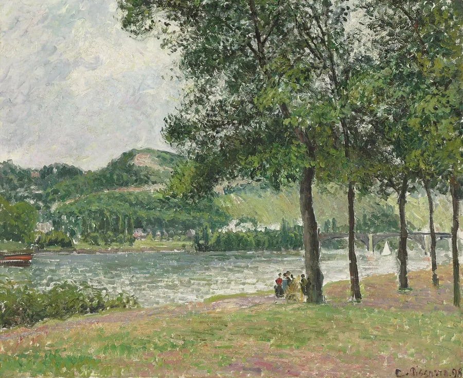 Cours-la-Reine Rouenissa, pilvinen taivas - Camille Pissarro