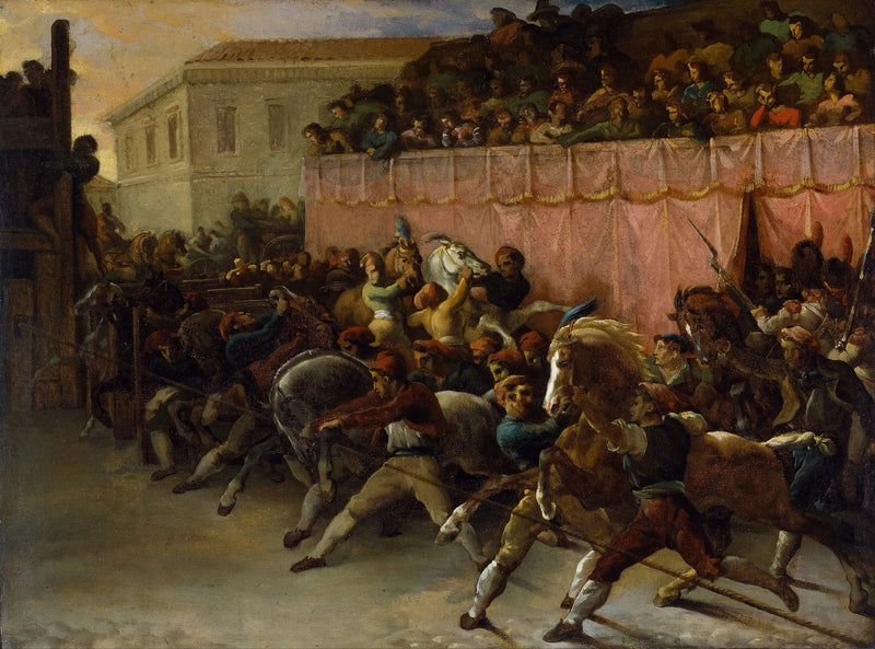 Vapaiden hevosten kilpailu Roomassa - Théodore Géricault