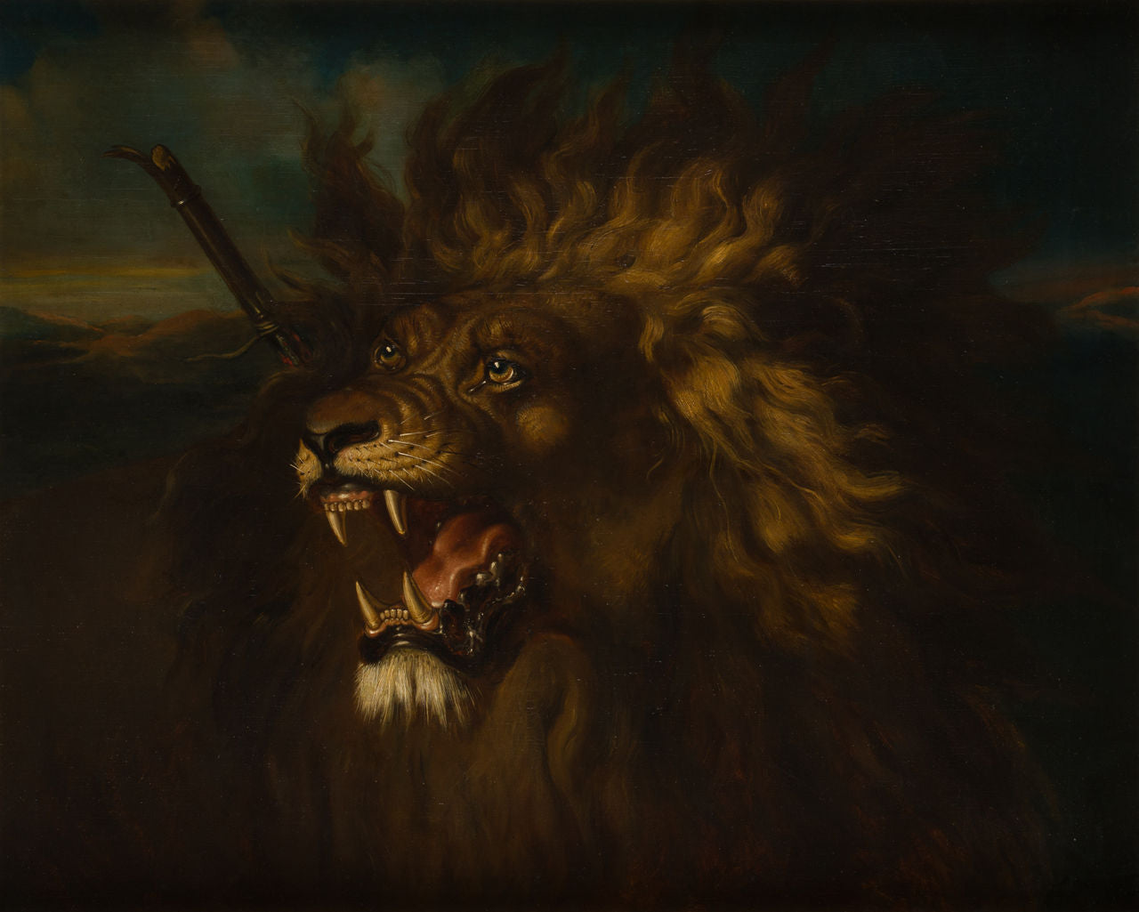 Lion blessé, Raden Saleh, vers 1838