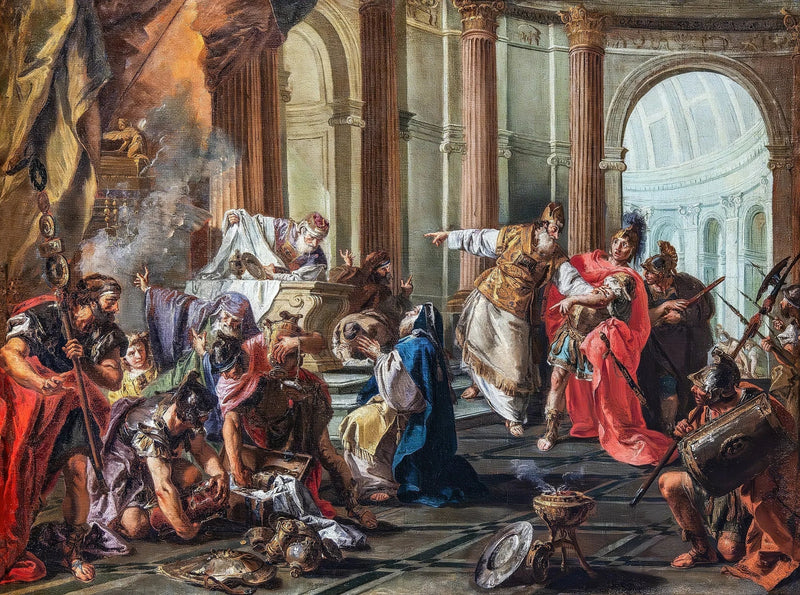 Crassus ryöstää Jerusalemin temppelin - Giovanni Battista Pittoni