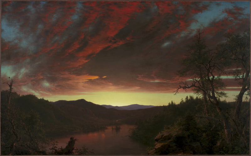 Auringonlasku luonnonvaraisuudessa - Frederic Edwin Church