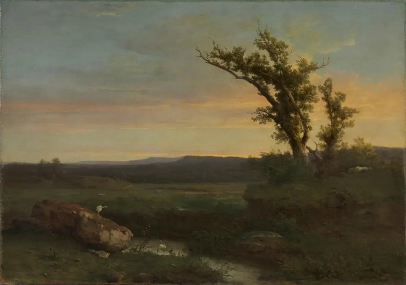 Auringonlasku maaseudulla - George Inness