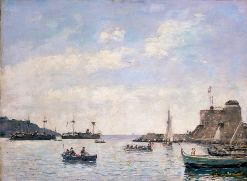 Risteilijät Villefranchessa - Eugène Boudin