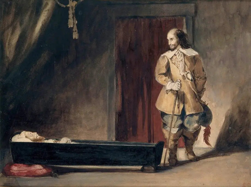 Cromwell Charles I:n arkulla - Eugène Delacroix