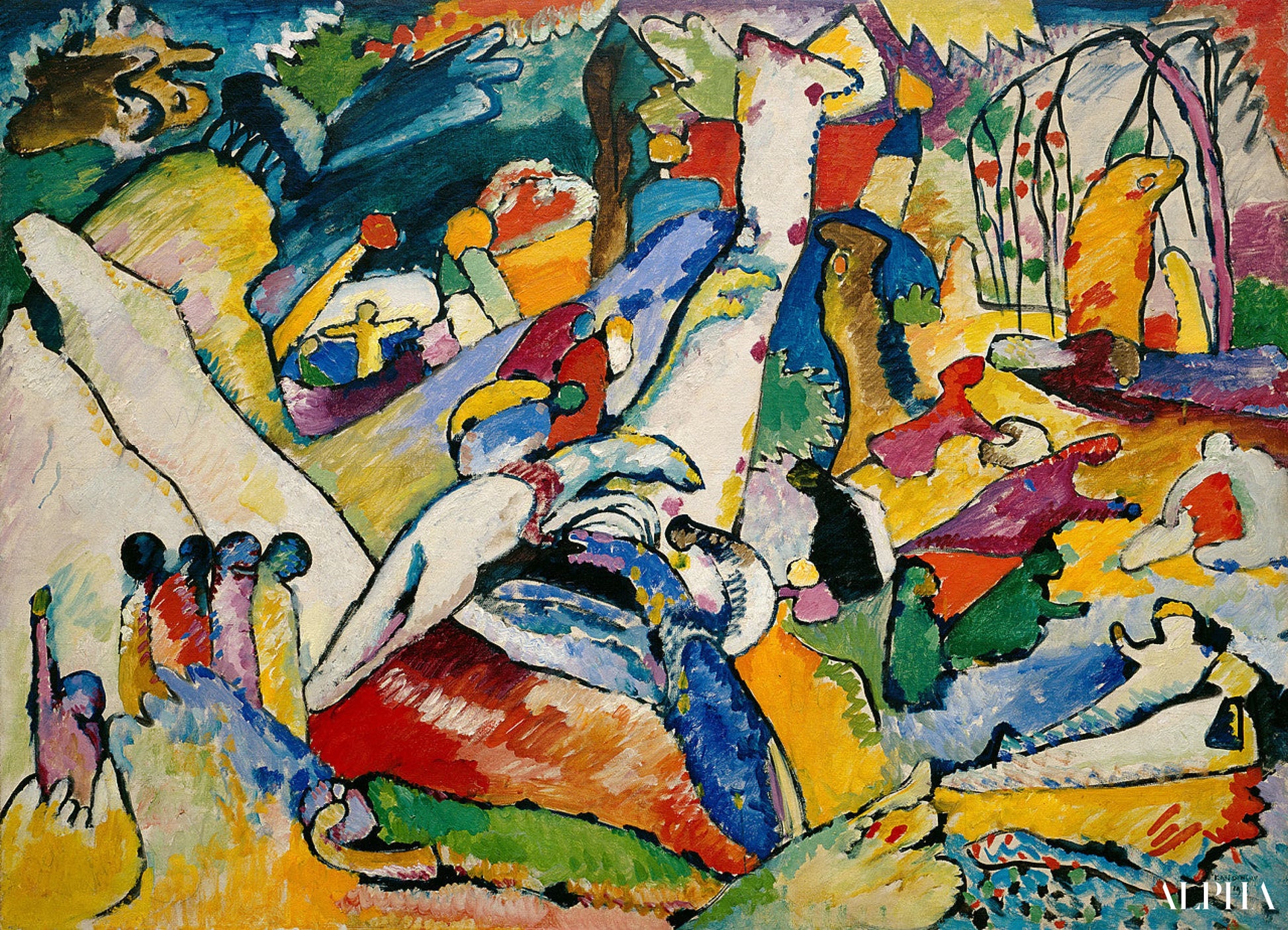 Croquis kompositiolle II - Vassily Kandinsky - Korkealaatuiset taulujen ja maalauksien reproduktiot