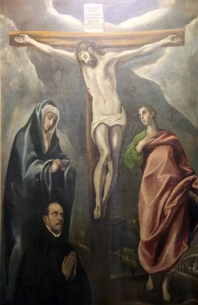 Ristiinnaulitseminen Marian neitseen ja pyhän Johanneksen kanssa - El Greco
