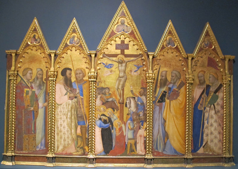 Ristiinnaulitseminen pyhimysten kanssa - Bernardo Daddi