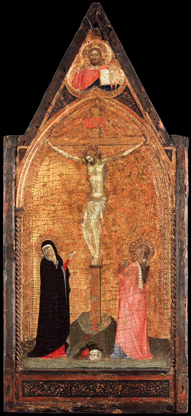 Ristiinnaulitseminen ja Kristuksen siunaus - Bernardo Daddi