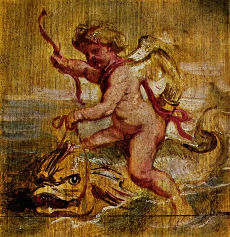 Cupiduksen ratsastamassa delfiinillä - Peter Paul Rubens