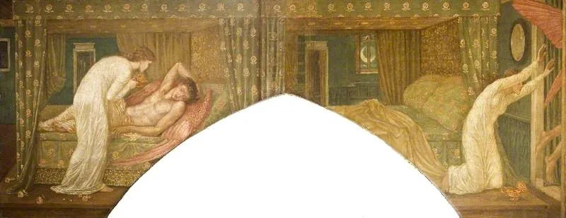 Cupid ja Psyche - Palatsin vihreät seinämaalaukset - Edward Burne-Jones