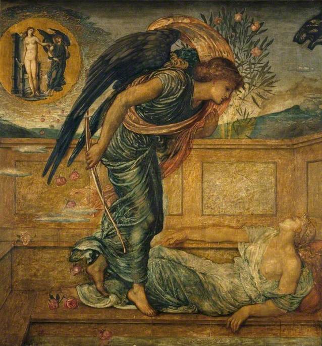 Cupid ja Psyche - Palatsin vihreät seinämaalaukset - Edward Burne-Jones