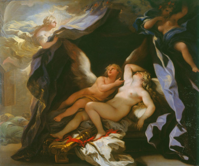 Cupidonin vierailu Psykhen nukkuessa - Luca Giordano