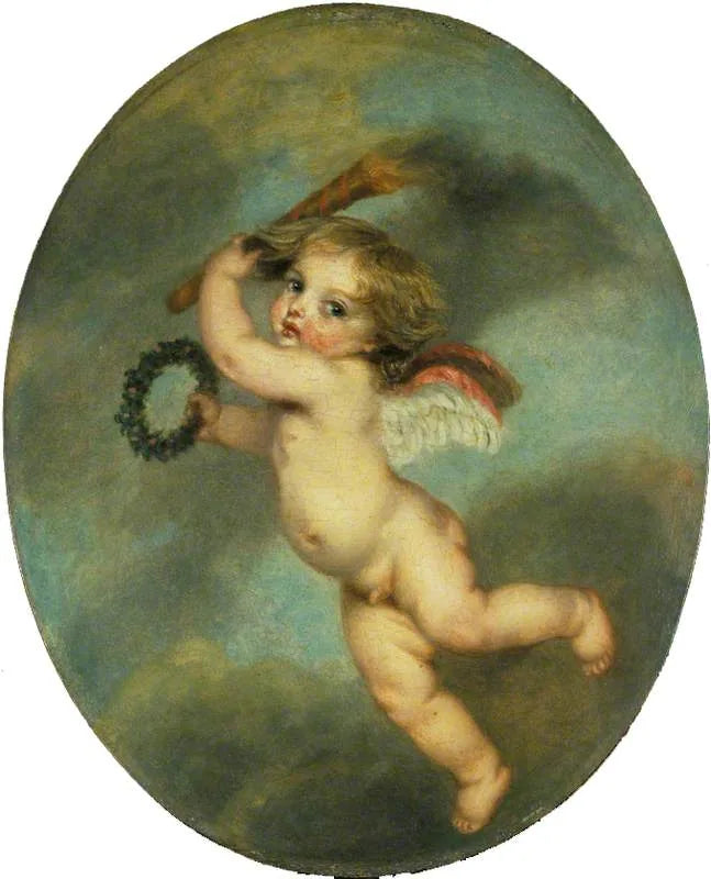 Lentävä Cupido soihtunsa kanssa - Jean-Baptiste Greuze