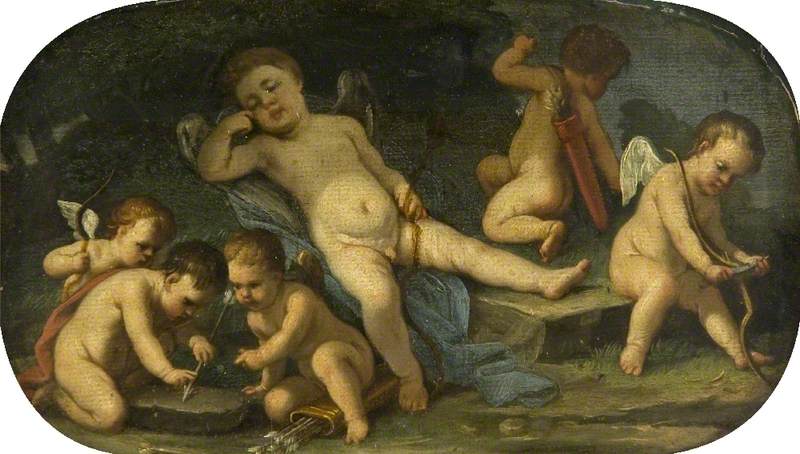 Cupidonit toiminnassa - Luca Giordano