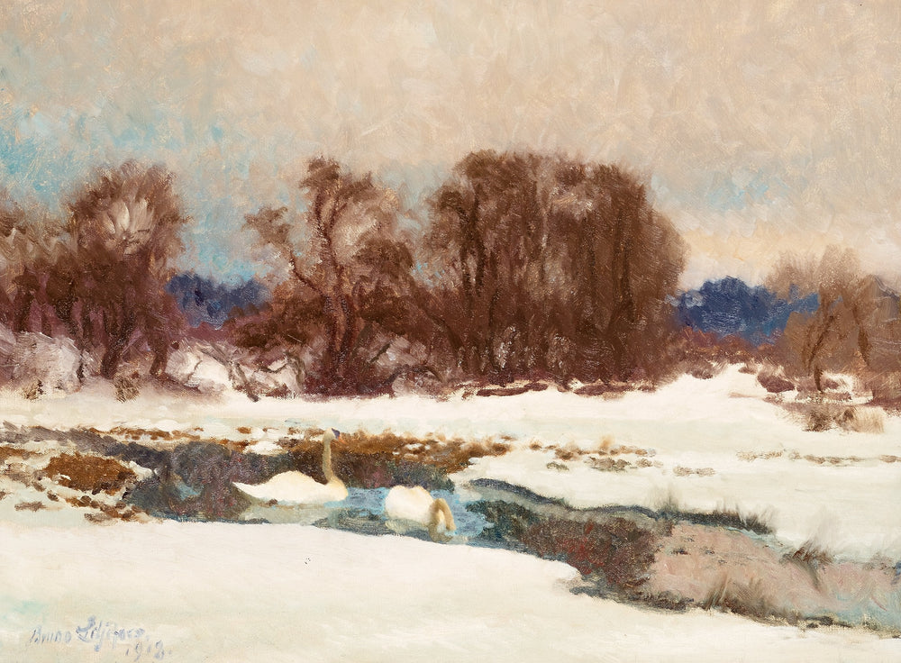 talvijoutsenet - Bruno Liljefors