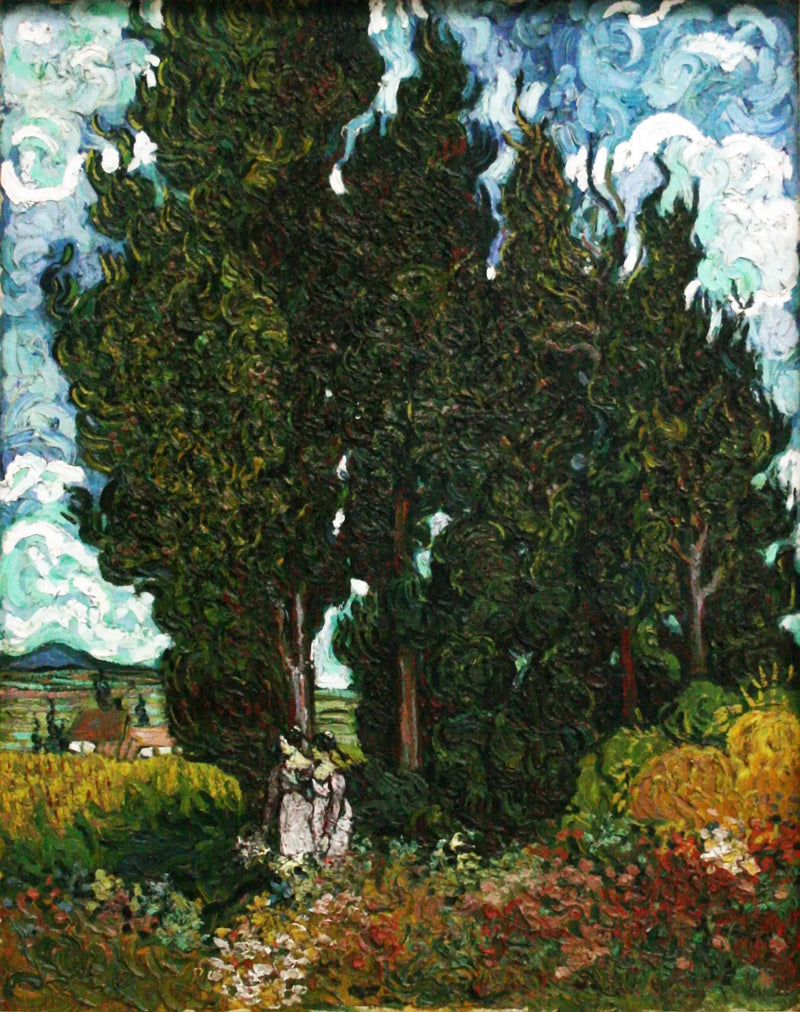 Kaksifiguurinen sypressi - Vincent van Gogh