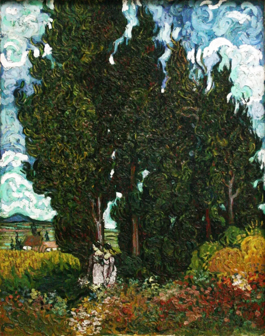 Kaksifiguurinen sypressi - Vincent van Gogh