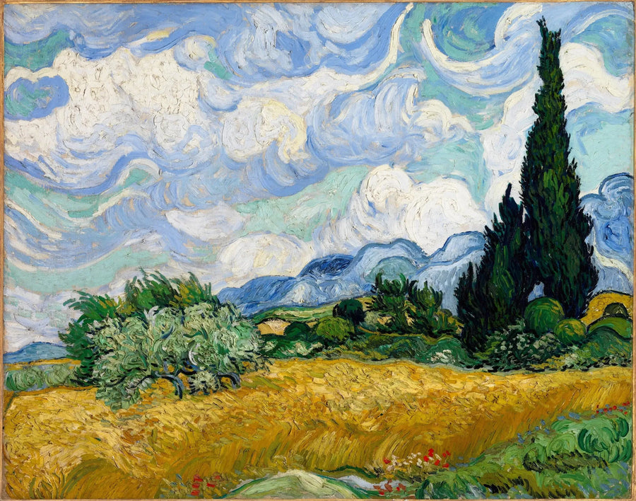 Kypressi kultaisilla viljoilla - Vincent van Gogh