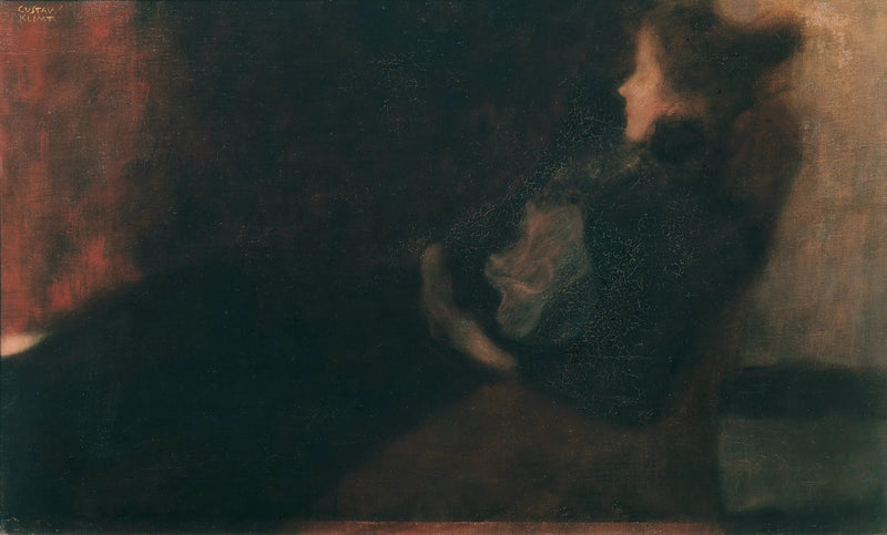 Nainen takkatulen äärellä (Nainen takan äärellä) - Gustav Klimt